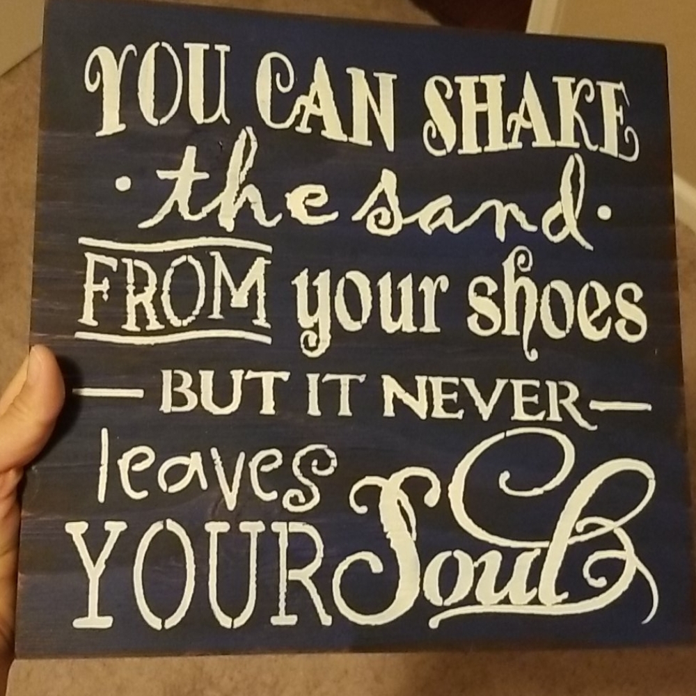 Beach saying decor square sign